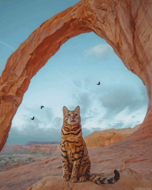Bengal cat in corona arch utah new painting by numbers.jpeg