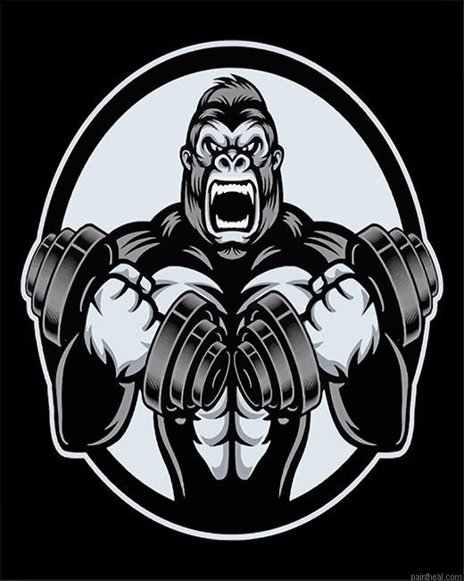 Black and white strong gorilla painting by numbers.jpeg