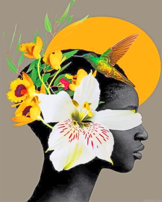 Black woman and flowers painting by numbers.jpeg
