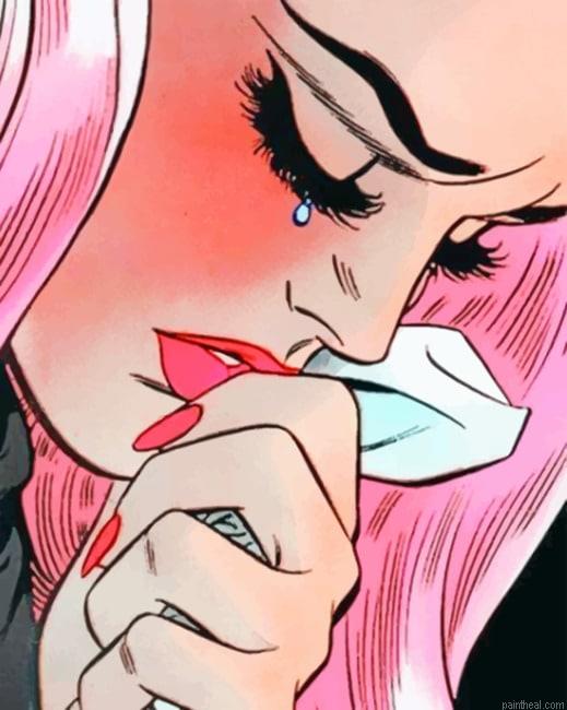 Broken girl crying pop art women painting by numbers.jpeg