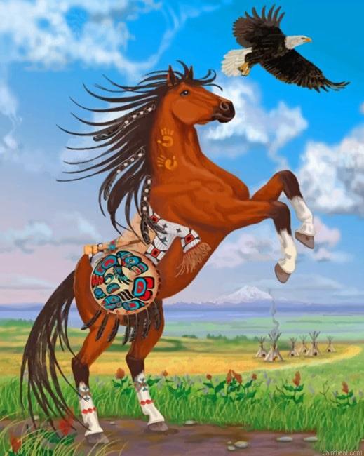 Brown horse and eagle painting by numbers.jpeg