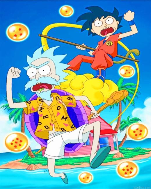 Camisa rick and morty dragon ball new painting by numbers.jpeg