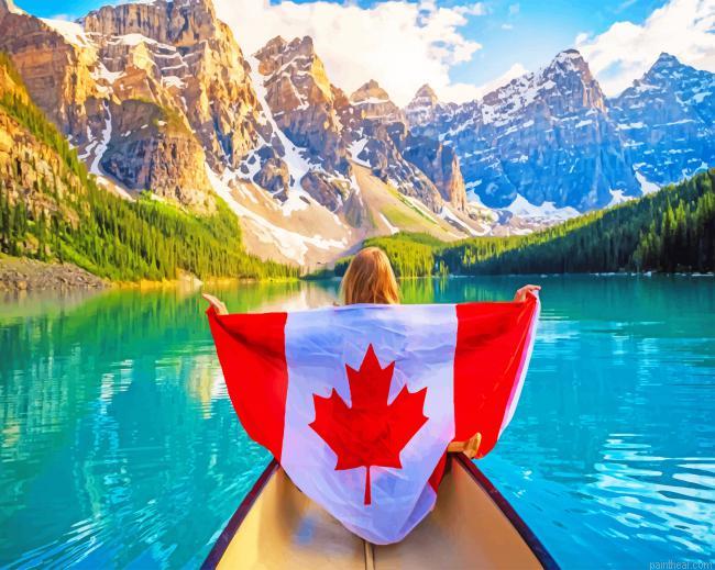 Canada flag in banff national park painting by numbers.jpeg