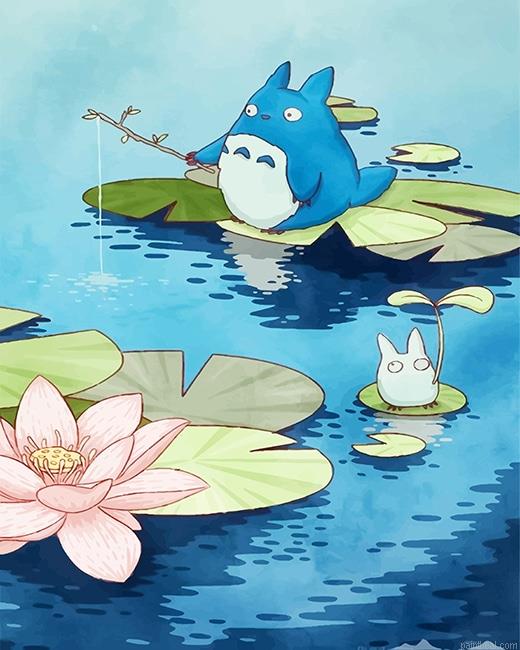 Chibi totoro fishing painting by numbers.jpeg
