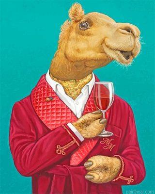 Classy camel drinking wine painting by numbers.jpeg