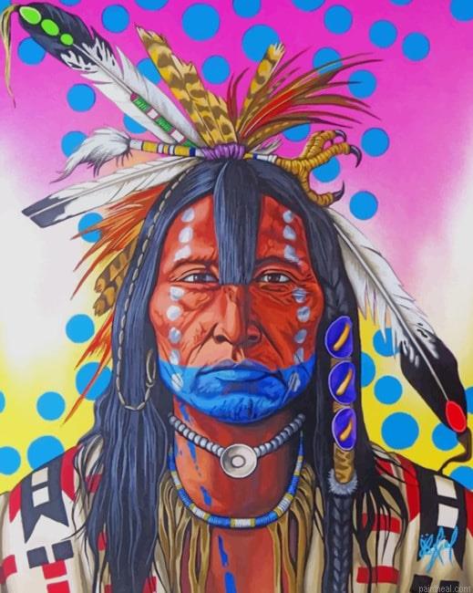 Colorful amerindian man new painting by numbers.jpeg