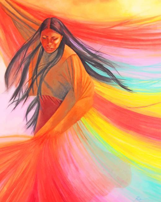 Colorful native woman art painting by numbers.jpeg