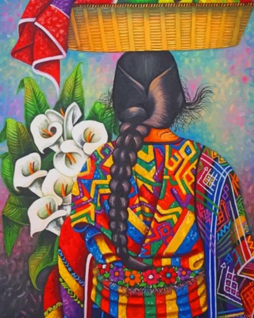 Colorful woman carrying fruits and flowers new painting by numbers.jpeg