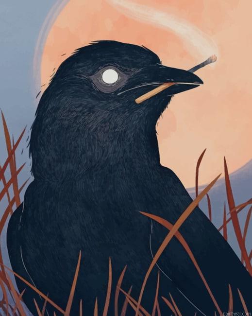 Common raven bird new painting by numbers.jpeg