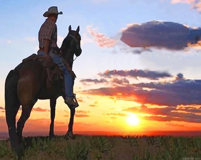 Cowboy into sunset painting by numbers.jpeg