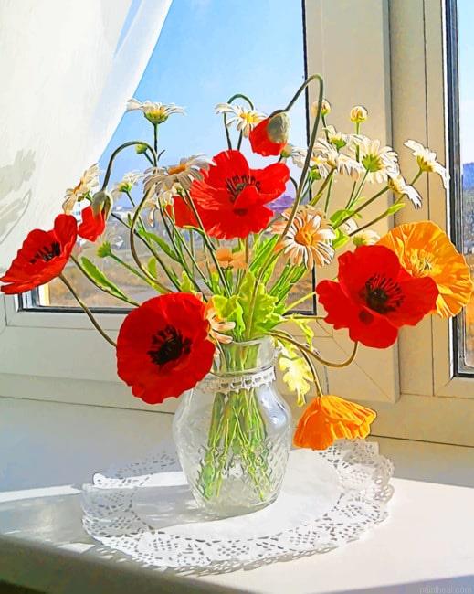 Daisies in a vase new painting by numbers.jpeg