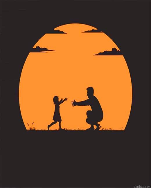 Daughter anddad silhouette new painting by numbers.jpeg