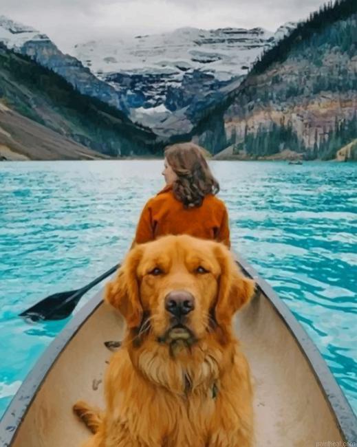 Dog and his owner in a boat painting by numbers.jpeg