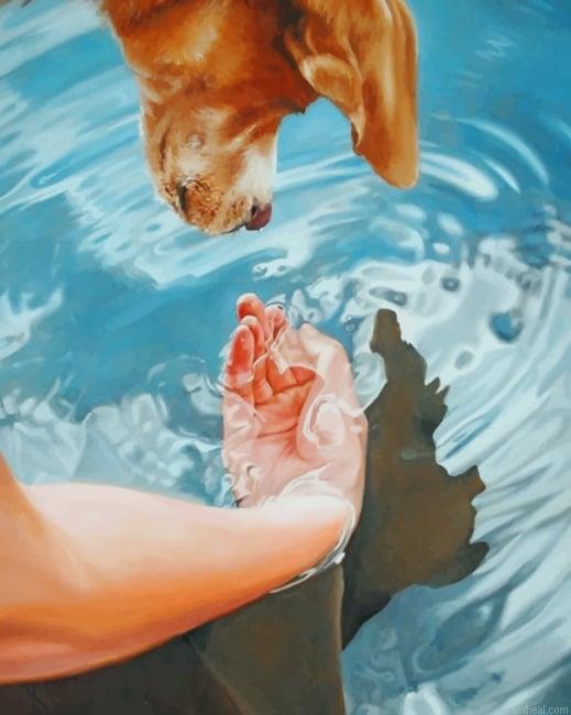 Dog drinking water new painting by numbers.jpeg
