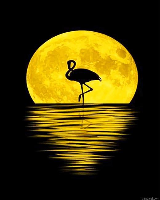 Flamingo silhouette moon painting by numbers.jpeg