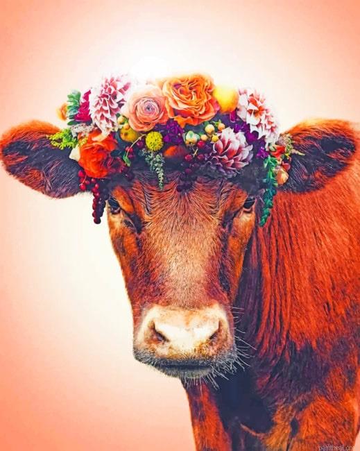 Floral crown on cow new painting by numbers.jpeg