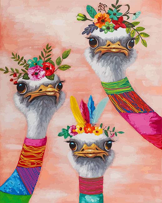 Floral ostriches painting by numbers.jpeg