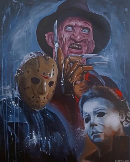 Freddy krueger mic hael myers painting by numbers.jpeg