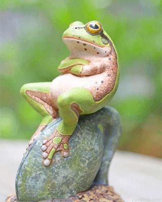 Frog relaxes on a rock painting by numbers.jpeg