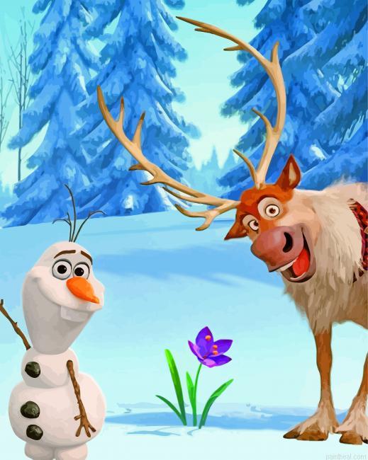 Frozen olaf and sven painting by numbers.jpeg