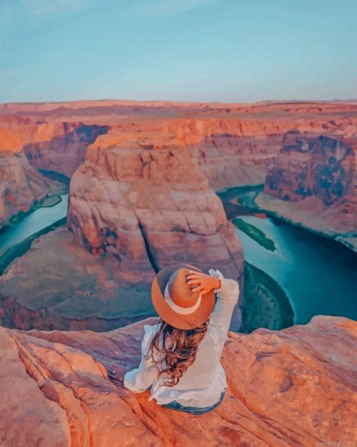 Girl in glen canyon national recreation area painting by numbers.jpeg