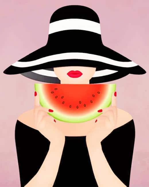 Girl with watermelon painting by numbers.jpeg