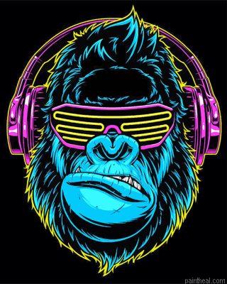 Gorilla headphones illustration painting by numbers.jpeg