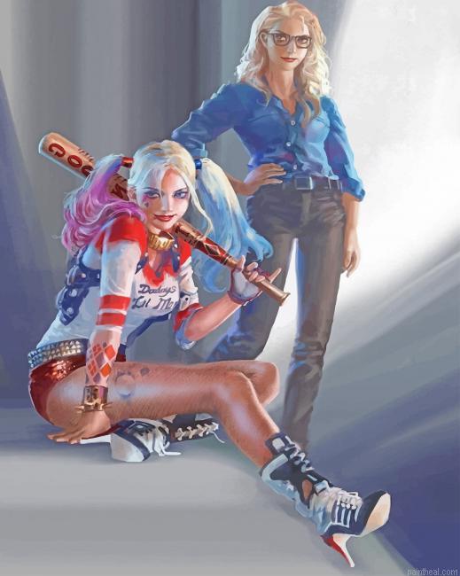 Harley quinn and dr harleen painting by numbers.jpeg