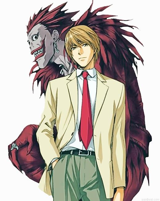 Light yagami ryuk death note painting by numbers.jpeg
