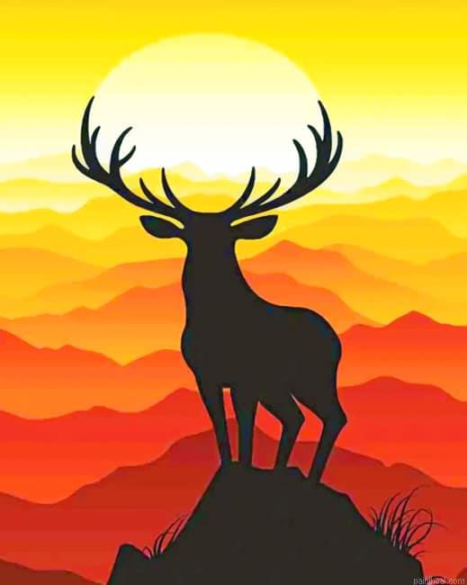 Male deer silhouette new painting by numbers.jpeg