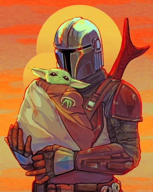 Mandalorian and baby yoda painting by numbers.jpeg
