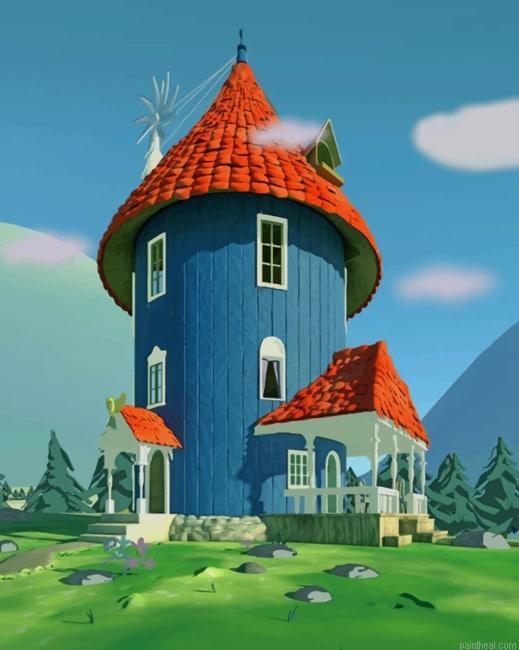 Moomins cartoon house new painting by numbers.jpeg