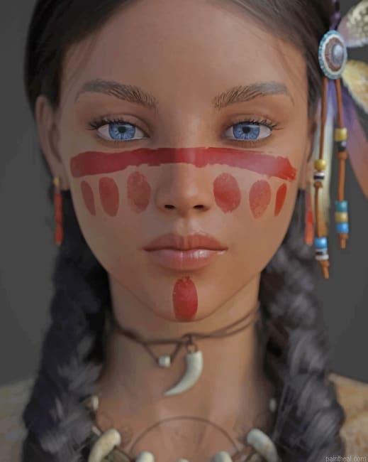 Native american girl new painting by numbers.jpeg