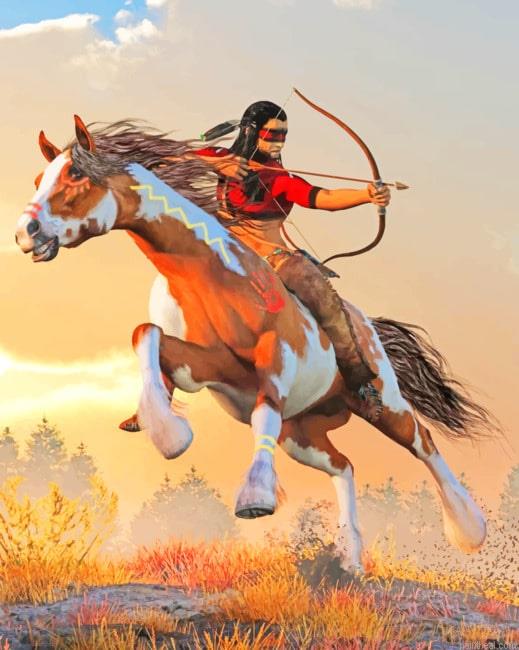 Native man on horse new painting by numbers.jpeg