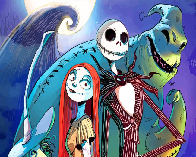 Nightmare Before Christmas Sally and Jack Painting by Numbers