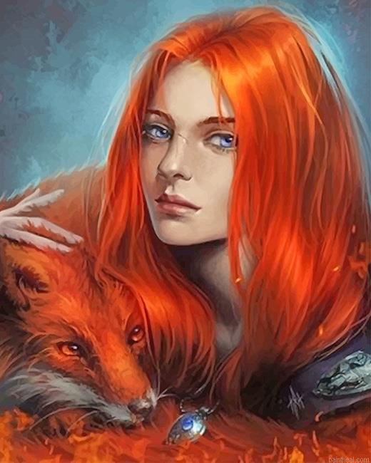 Orange fox woman painting by numbers.jpeg