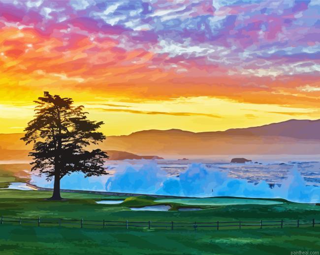 Pebble beach golf sunset painting by numbers.jpeg