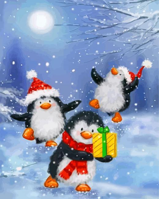 Penguins celebrating the xmas painting by numbers.jpeg