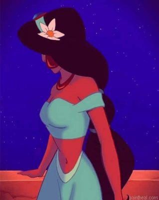 Princess jasmine aesthetic cartoon painting by numbers.jpeg