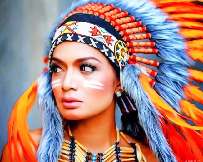 Red indian girl painting by numbers.jpeg