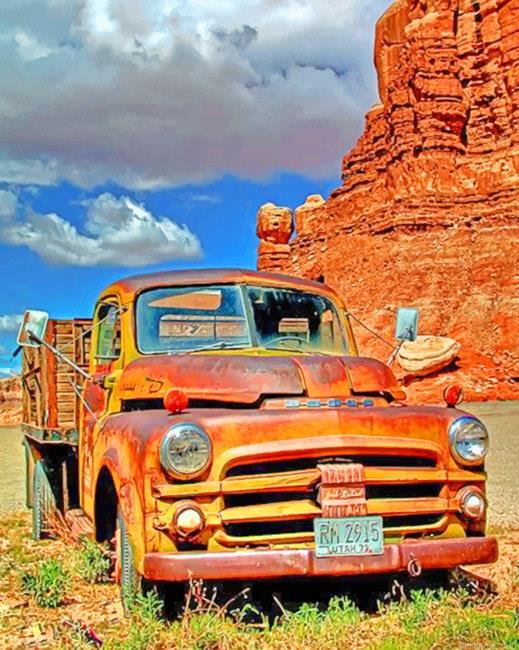 Red rocks and truck new painting by numbers.jpeg