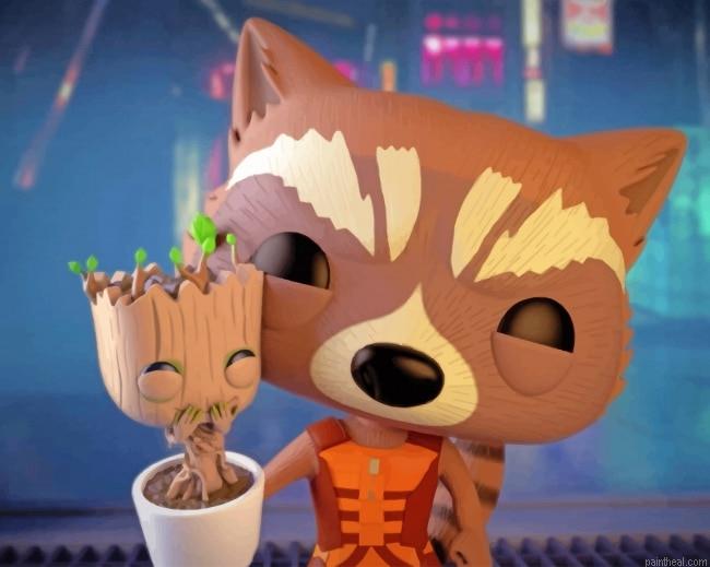 Rocket raccoon with groot painting by numbers.jpeg