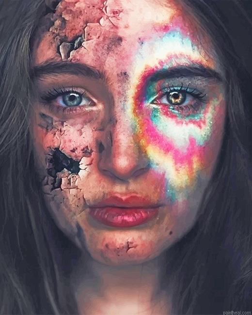 Sad colorful girl painting by numbers.jpeg