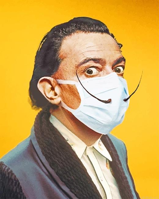 Salvador dali wearing mask painting by numbers.jpeg