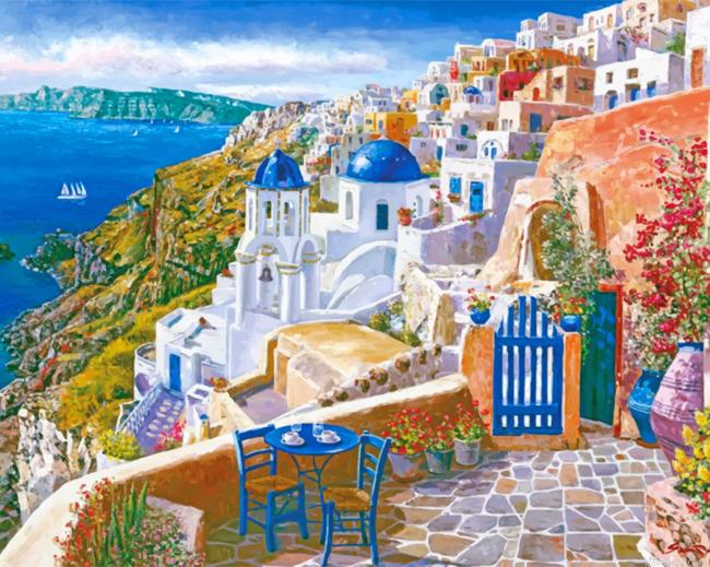 Santorini greece island painting by numbers.jpeg