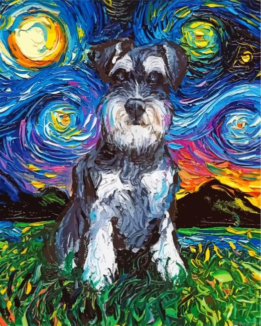 Schnauzer starry night painting by numbers.jpeg