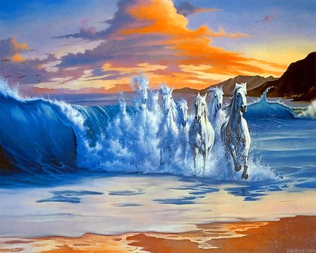 Sea waves horses painting by numbers.jpeg