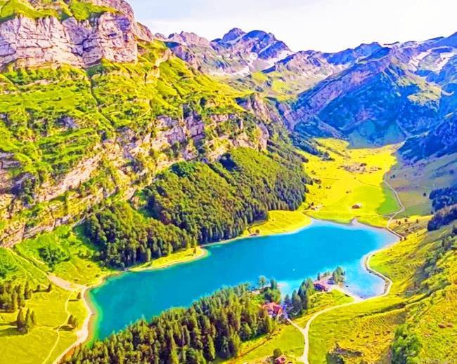Seealpsee lake switzerland new painting by numbers.jpeg