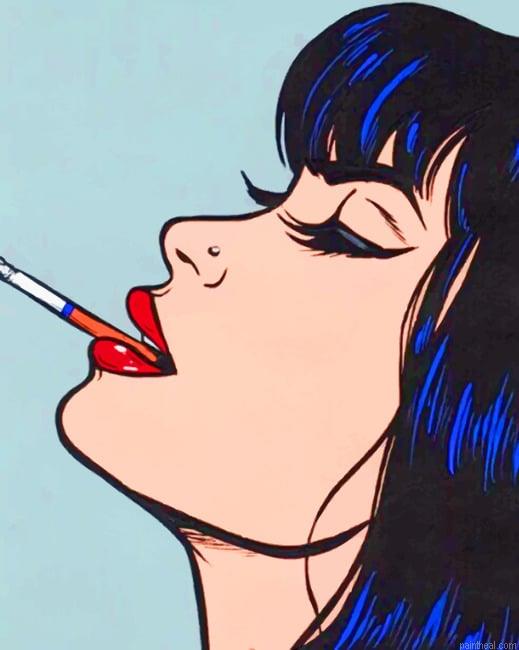 Smoking girl pop art new painting by numbers.jpeg