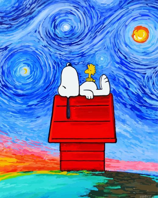 Snoopy starry night painting by numbers.jpeg